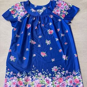 Anthony Richards Night Gown Muumuu Dress Royal Blue size Small